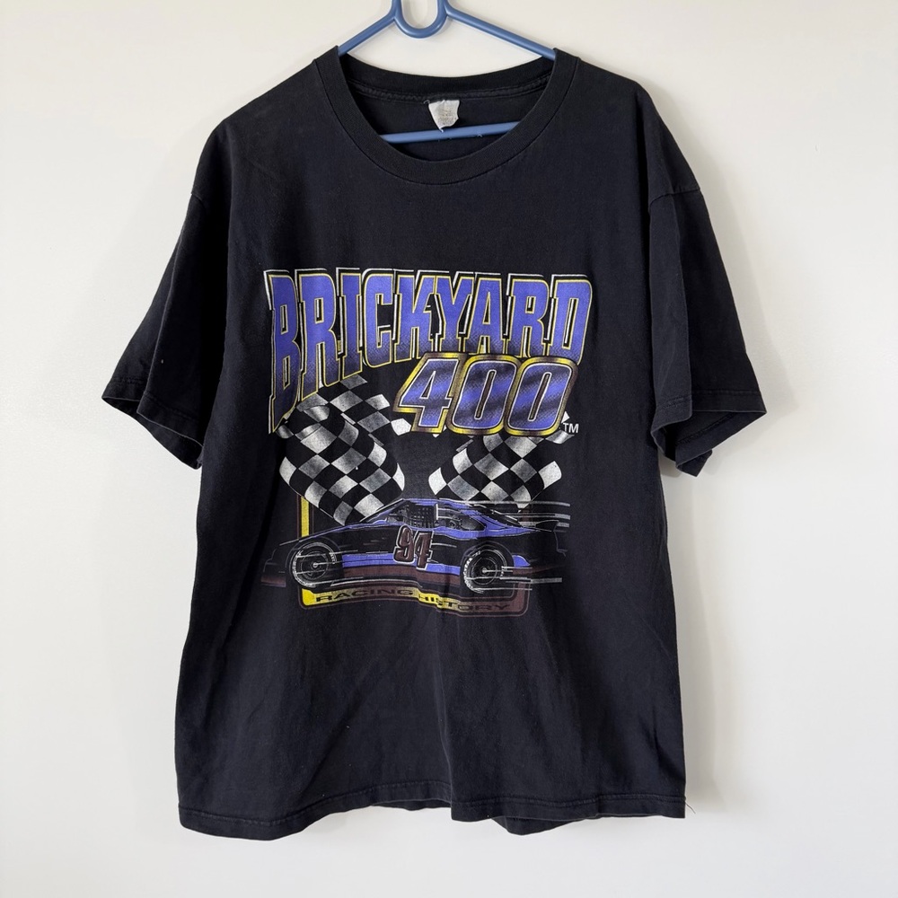 Vintage Brickyard 400 Racing T Shirt Black Size XL